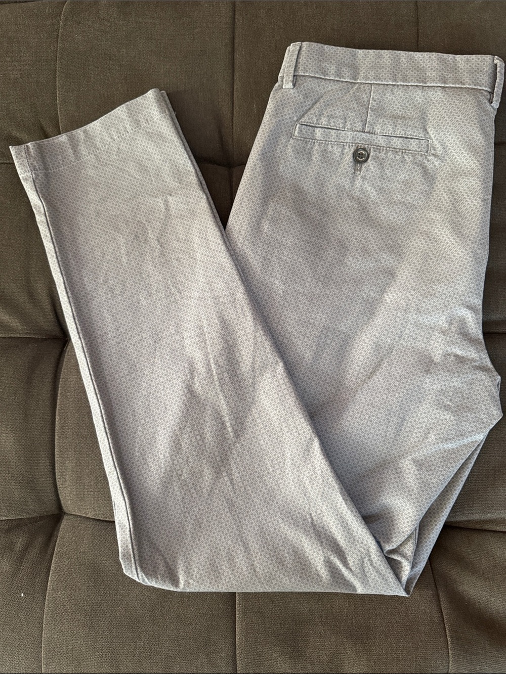 Banana Republic Light Gray Micro-Pattern Chinos